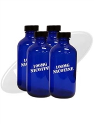 480 ml of 100 mg Flavorless Nicotine Liquid in 4 - 120ml Cobalt Blue Bottles (Ready to Freeze)