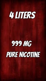 4 LITERS of 999 mg Flavorless Nicotine Liquid